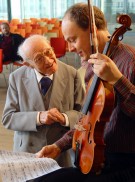 German violist Hartmut Rohde with Israeli composer Josef Tal