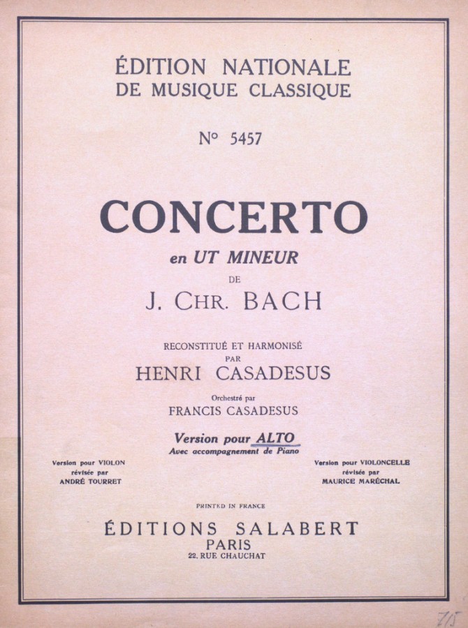Konzert c-moll, für Bratsche und Orchester